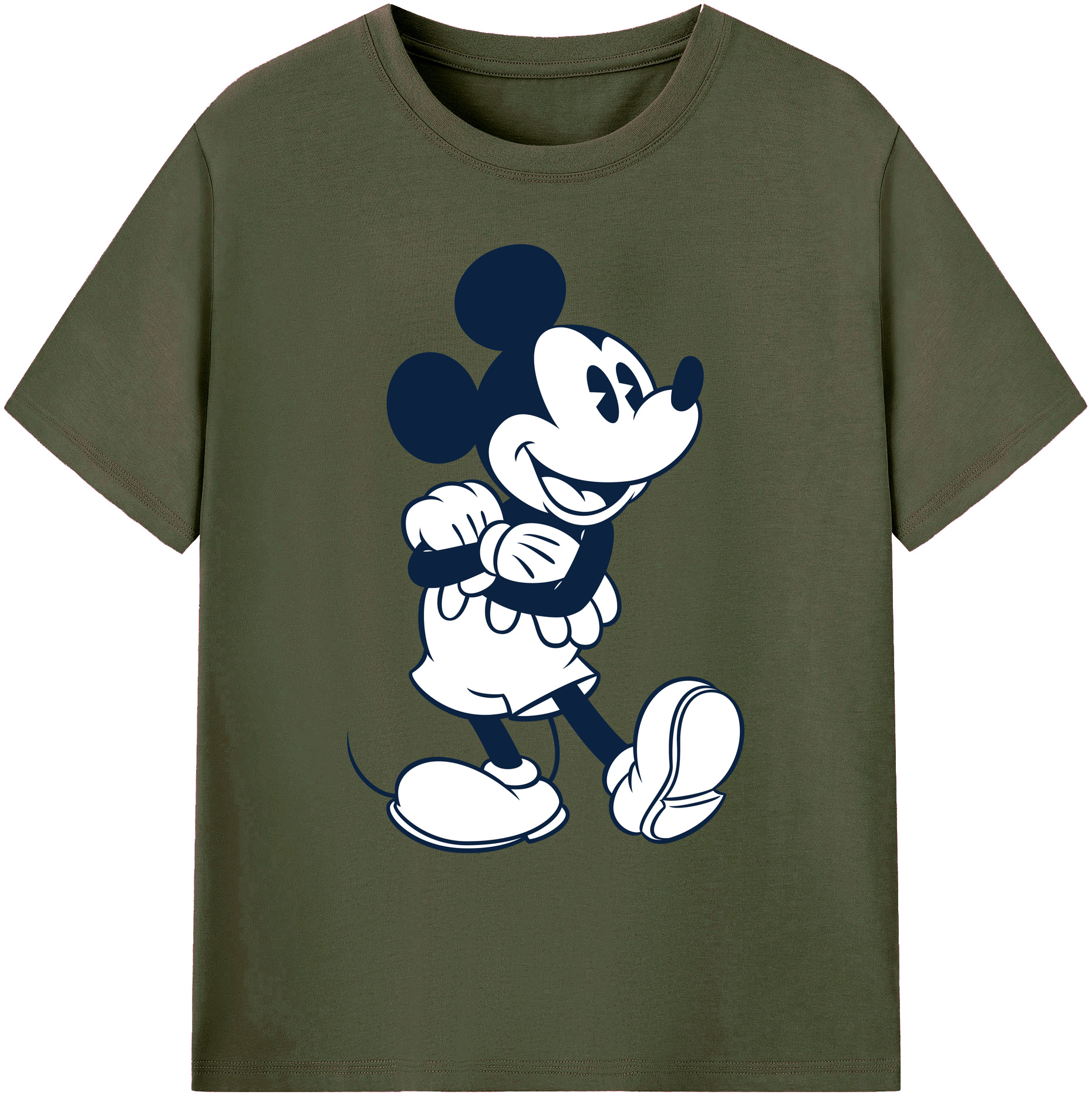 ミッキーマウス Mickey Mouse 綿100％ メンズ半袖Tシャツ｜肌触りやわらか＆通気性